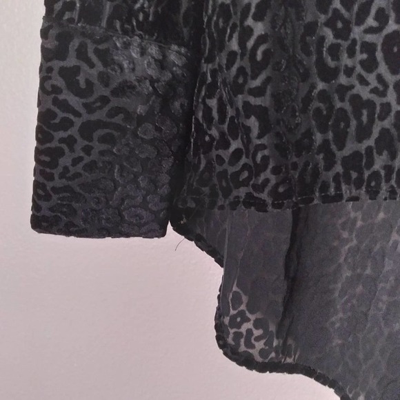 Express Long Sleeve Leopard Burnout Velvet Shirt NWT - Picture 2 of 8